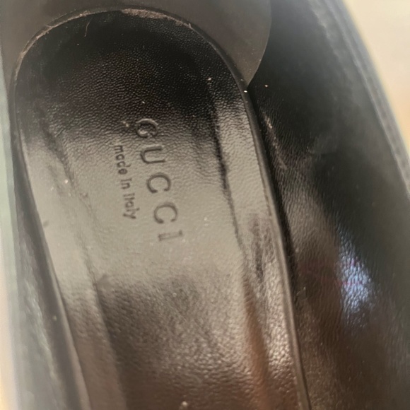 Gucci peep toe leather platform wedge heels - barely used! Size 9 - Picture 5 of 5